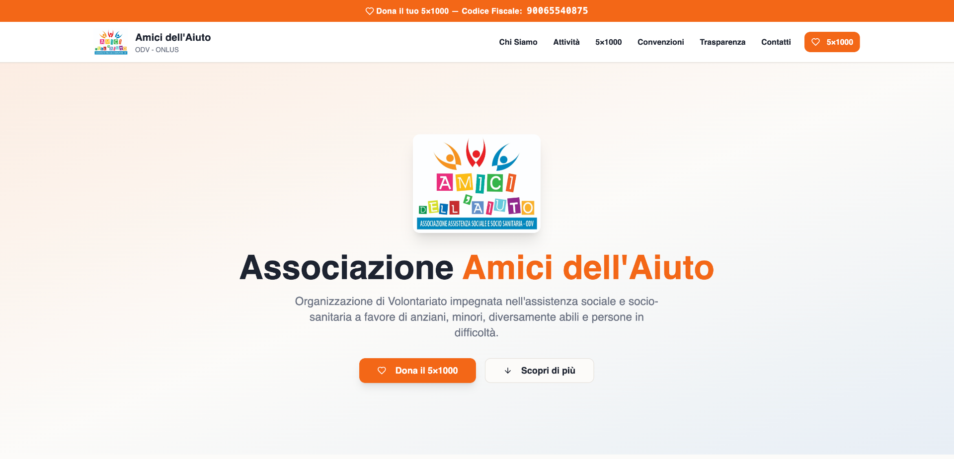 Web Design per il No-Profit: Il portale dell'Associazione Amici dell'Aiuto