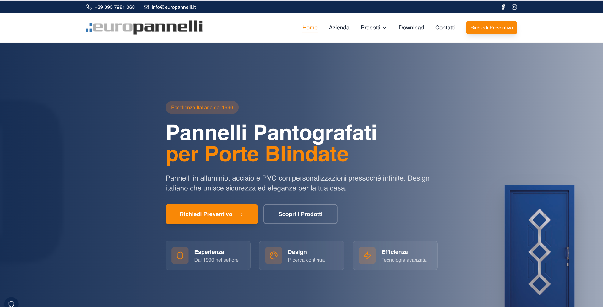 Lead Generation per il settore manifatturiero: Il nuovo sito web di Europannelli